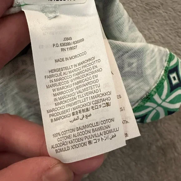 Boden Florrie Jersey Cotton Dress Gemoetric Pattern 12 Long 12L Tall - Picture 7 of 7